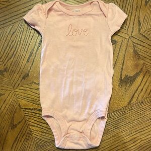 Carters pink embroidered onesie